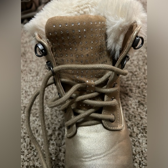 Women's Sprit brush gold lace up booties. - Picture 8 of 8